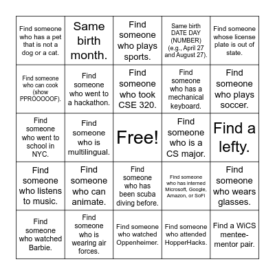Bingo Card
