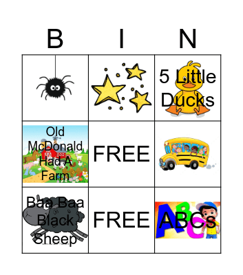 Nursery Rhyme Bingo Card