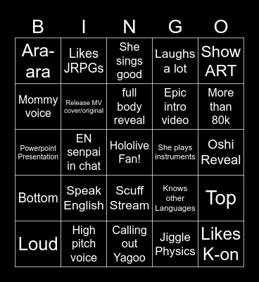 ReGloss Bingo Card