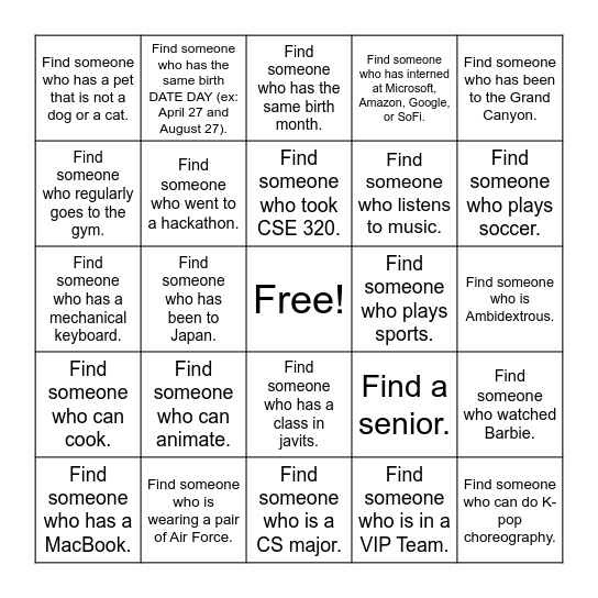 Bingo Card