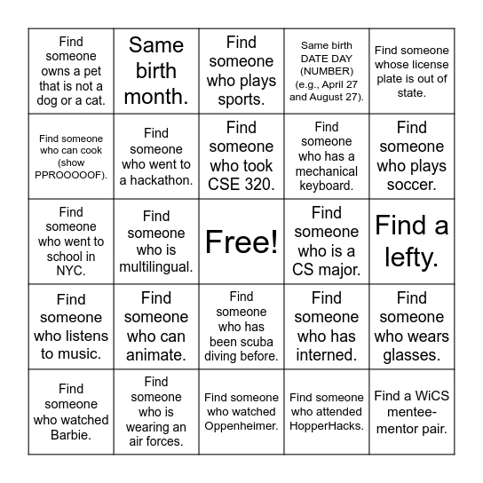 Bingo Card
