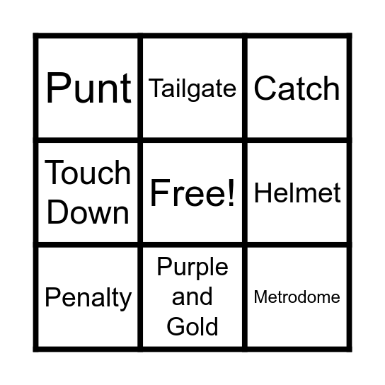 Football Bingo Card