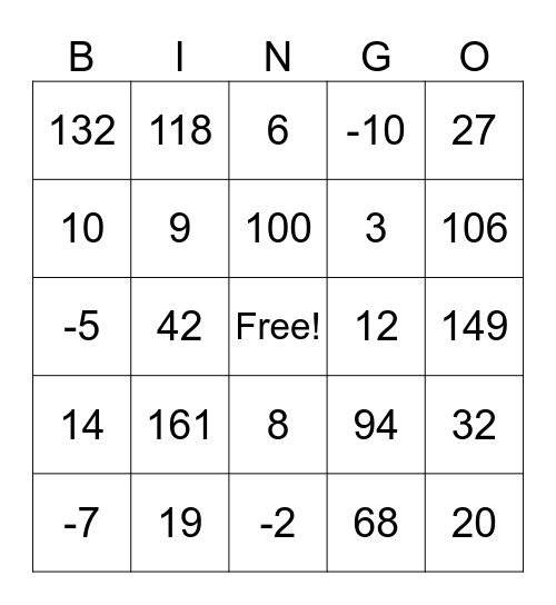 Parallel lines with a Transversal Bingo Card