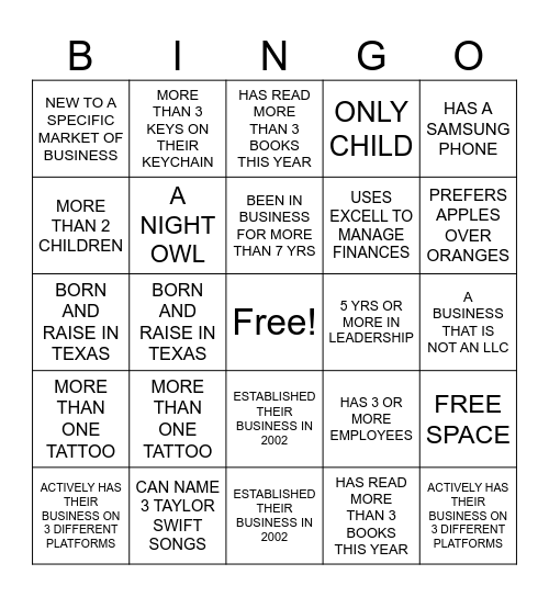 BINGO Card