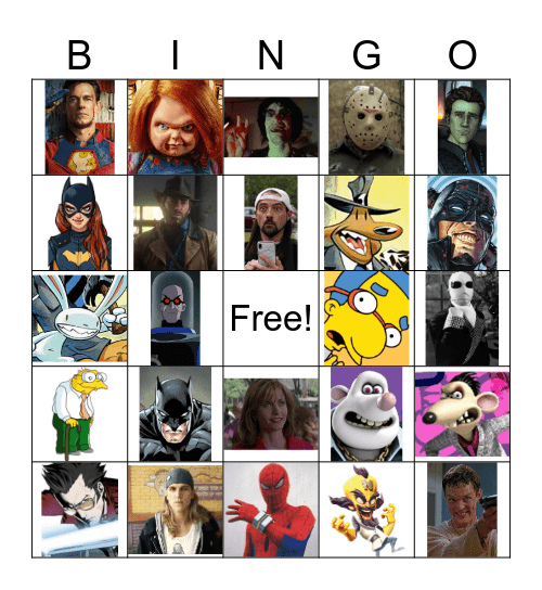 FAVOURITE CHARACTER BINGO Card