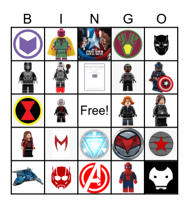 Captain America: Civil War Bingo Card
