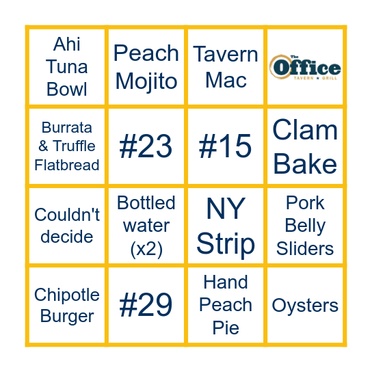 OTG Bingo Card