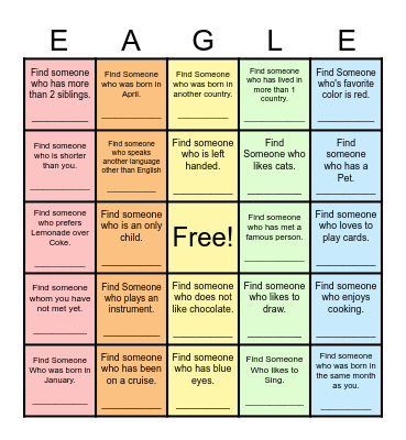 Find Someone Who... Bingo Card