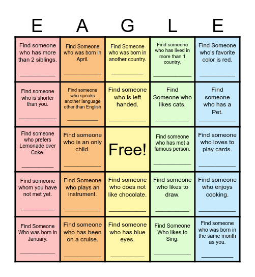 Find Someone Who... Bingo Card