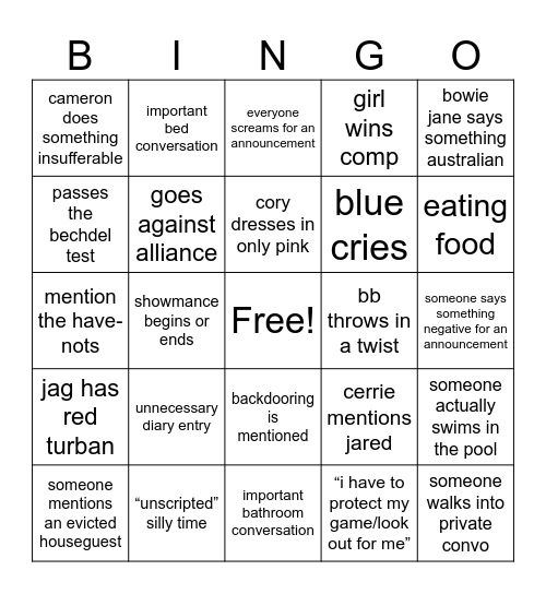 BBBingo 3.0 Bingo Card