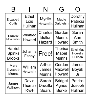 Howard Sister 2023 Bingo Night Bingo Card