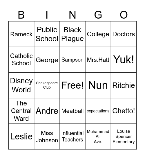 WE BEAT THE STREET Bingo Card