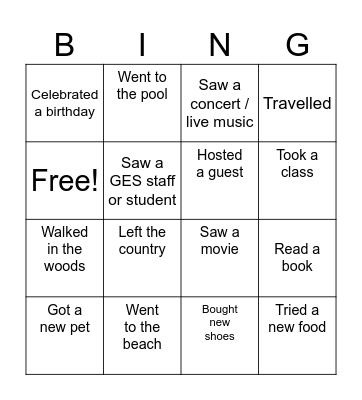 PEP Icebreaker Bingo Card