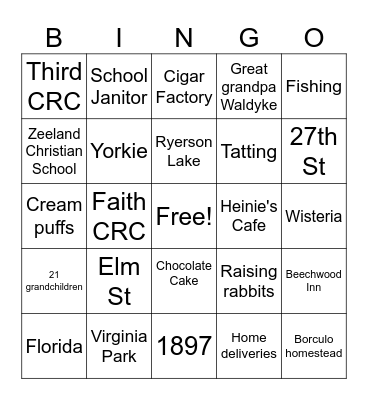 Machiele Bingo Card