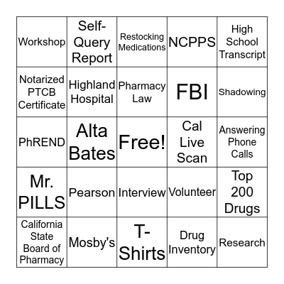 PILLS 7th General Meeting Bingo Card Bingo Card