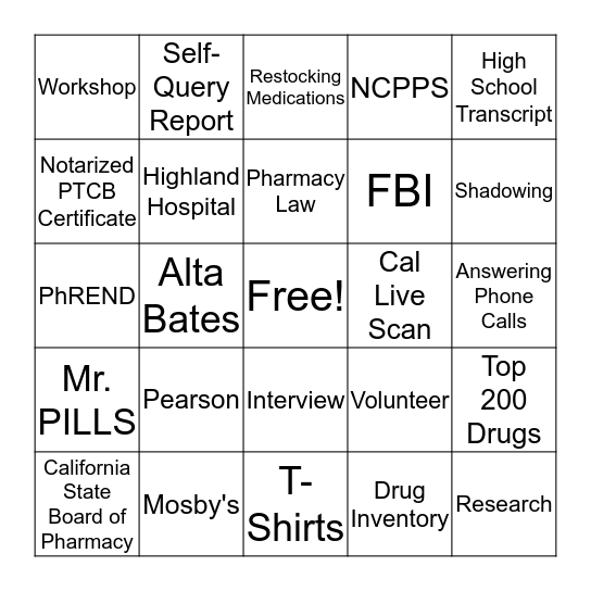 PILLS 7th General Meeting Bingo Card Bingo Card