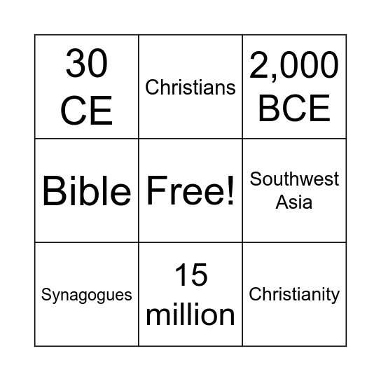 Religions of Europe Bingo Card