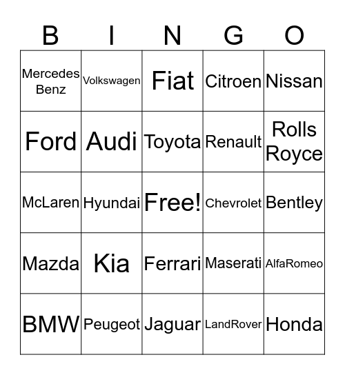 Karre Bingo Card