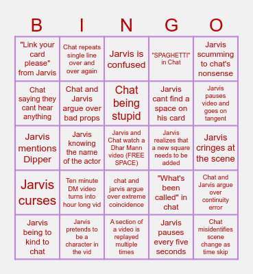 Jarvis plays Dhar Mann Bingo Card