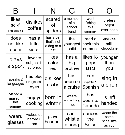 FIND SOMEONE WHO... Bingo Card
