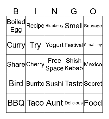 At The Food Festival Bingo Card