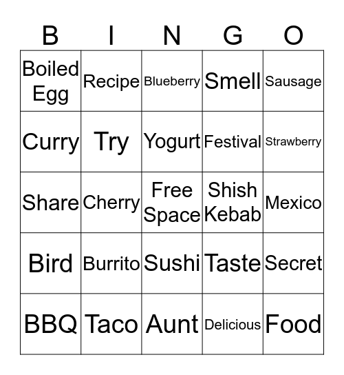 At The Food Festival Bingo Card