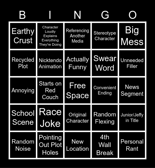 SML Bingo Card