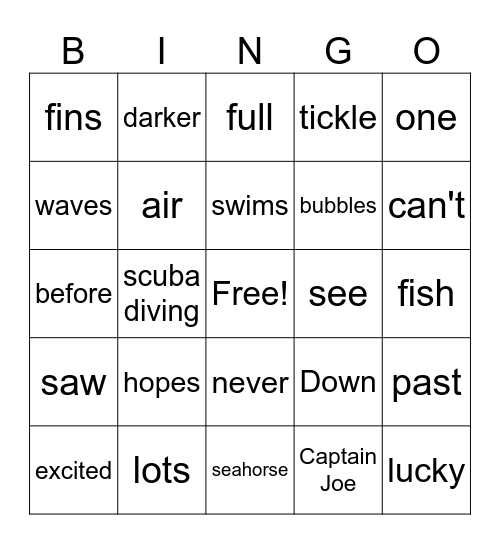 Pete the Cat Bingo Card