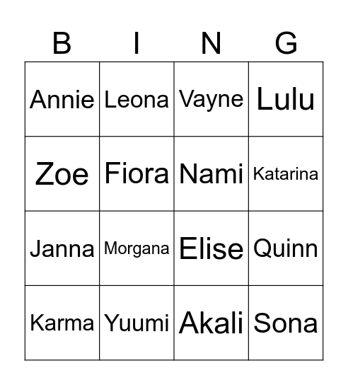 Crazy skak navne bingo Card
