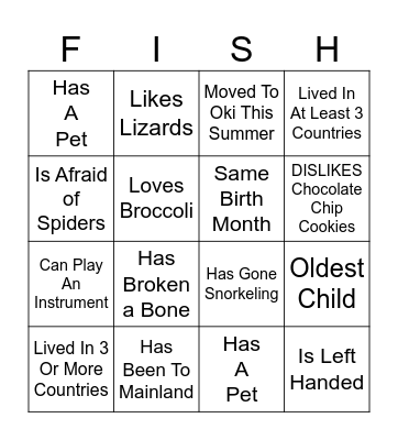 Human BINGO Card