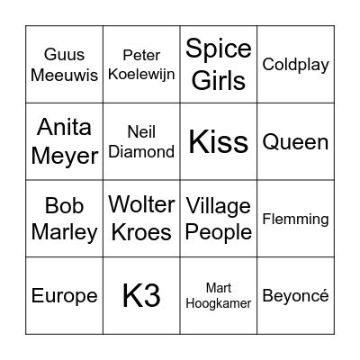 Poiesz Platenpaleis Bingo Card