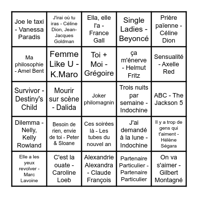 LE BINGO DES D3S Bingo Card