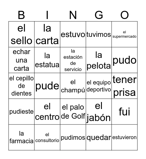 Chapter 3 Level 2 Bingo Card