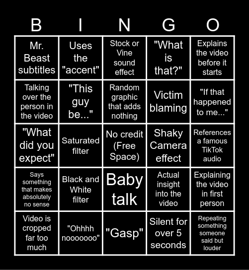 Sssniperwolf Bingo (September 2023) Bingo Card