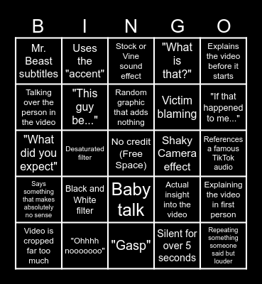 Sssniperwolf Bingo (September 2023) Bingo Card