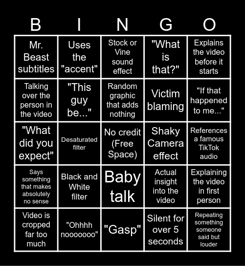 Sssniperwolf Bingo (September 2023) Bingo Card