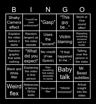 Sssniperwolf Bingo (September 2023) Bingo Card