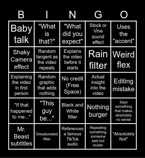 Sssniperwolf Bingo (September 2023) Bingo Card