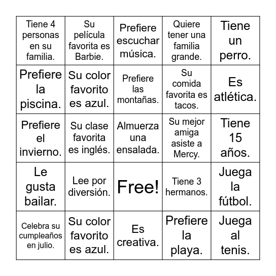 Encuentra a alguien que Bingo Card