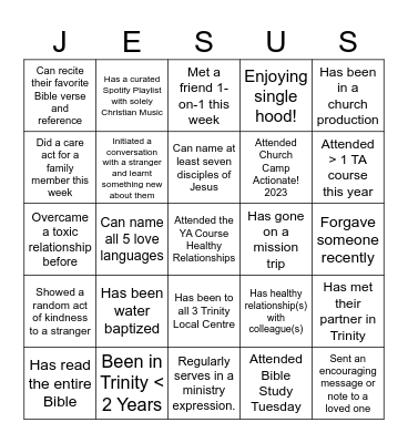 Jesus! 2 Bingo Card