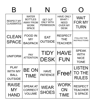 AMAZING CLASSROOM Bingo Card