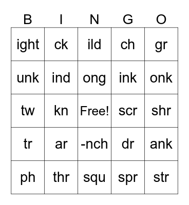 Let's Practice Sounds Bingo Card