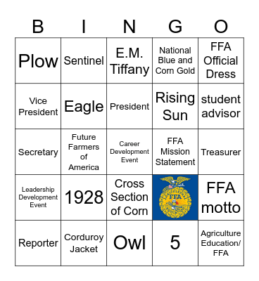 FFA Bingo Card