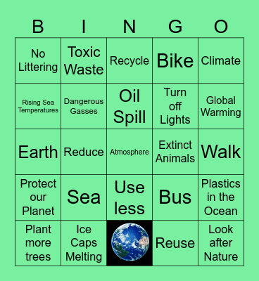 Climate Change Bingo Card