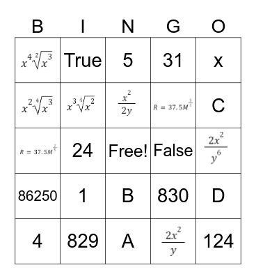 Unit 3 CBA Review Bingo Card