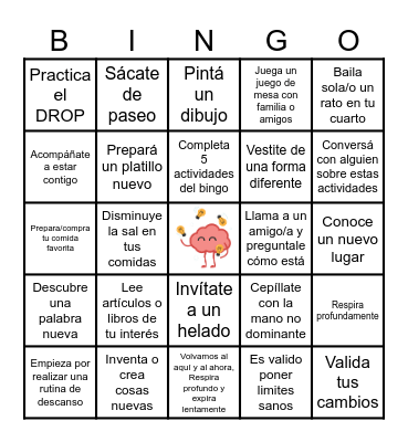 Salud mental Bingo Card