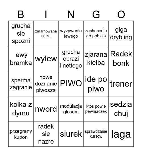 mecz z owcami Bingo Card
