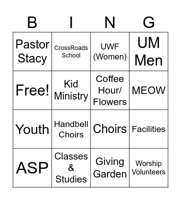 Open House Bingo Card