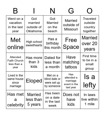 CORD Small Group Bingo Card