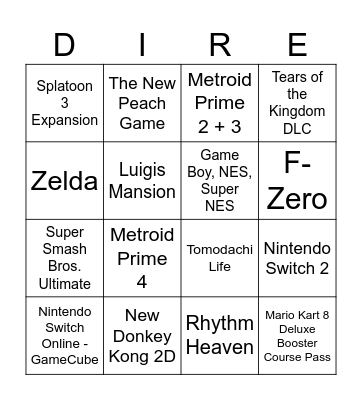 Nintendo Direct September 2023: Release Date, Leaks & Predictions Bingo Card